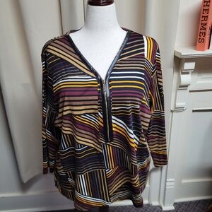 ❤️NWT Rafaella Patchwork Perfect Top 3X